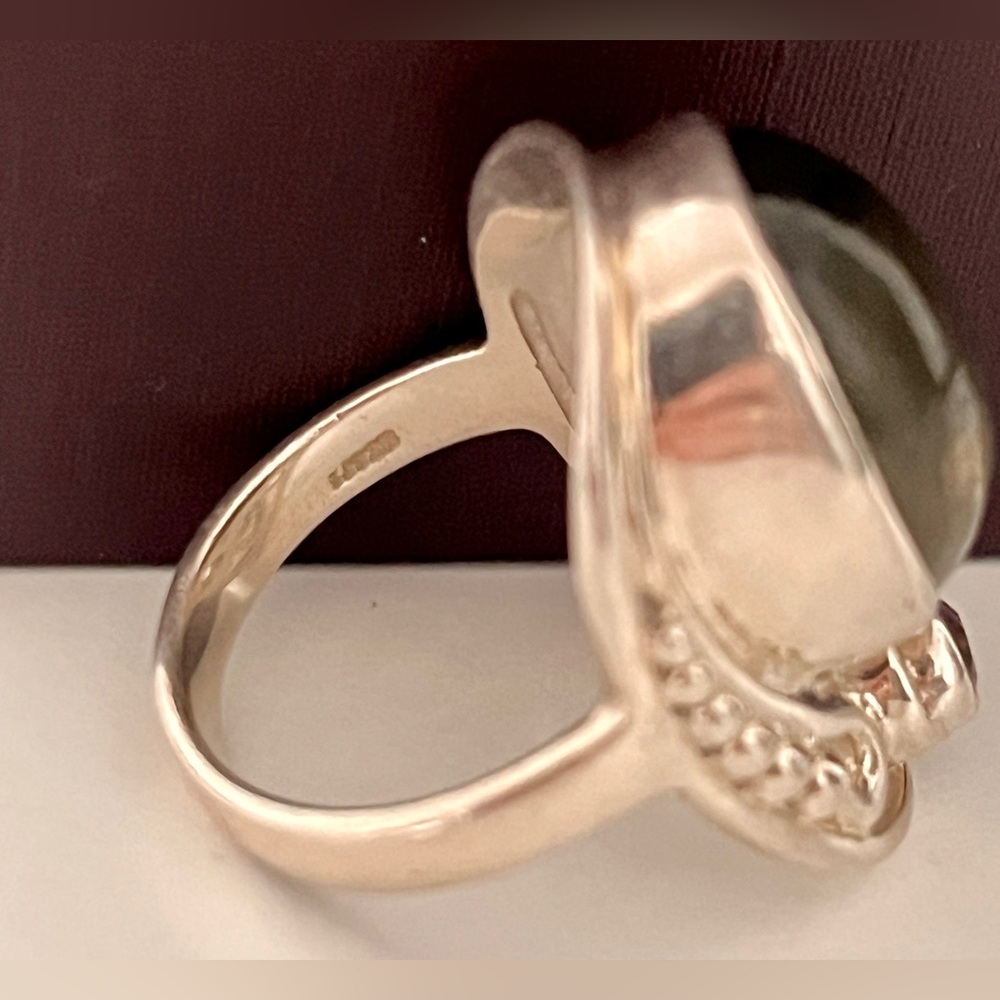 925 Sterling Silver Labradorite Statement Ring Si… - image 4